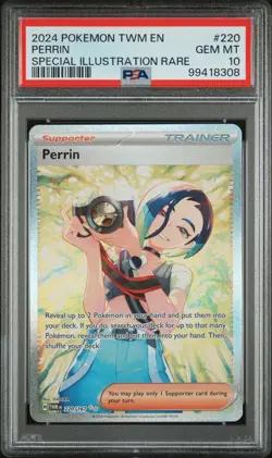 2024 POKEMON TWM EN-TWILIGHT MASQUERADE SPECIAL ILLUSTRATION RARE PERRIN PSA 10 - Image 1