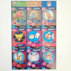 POKEMON 1st Movie 1999 Full Uncut Sheet SET #6 Master Trainer x Burger King CCG - Image 1