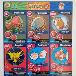 POKEMON 1st Movie 1999 Full Uncut Sheet SET #6 Master Trainer x Burger King CCG - Image 3