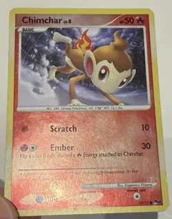 2008 Pokemon Chimchar #12/17 Cracked Ice Holo POP Series 8 | MP (See Desc) - Image 3