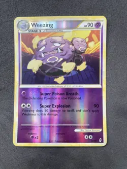 Pokemon TCG Weezing 38/95 Call of Legends Reverse Holo Rare Pokemon Card 2011 LP - Image 1