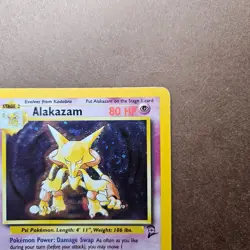 Alakazam 1/130 Pokemon Base Set 2 Holo Rare Card - HP (no creases) - Image 3