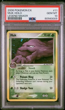 2006 Pokemon EX Legend Maker # 11 Muk Holo PSA 10 Card GEM MINT! Low Pop! Pop 27 - Image 1