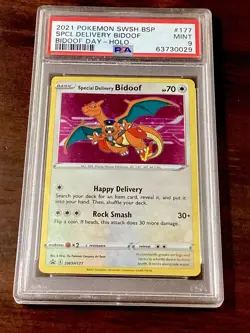 Special Delivery Bidoof SWSH177 SWSH: Sword & Shield Promo Cards Holo PSA 9 MINT - Image 1