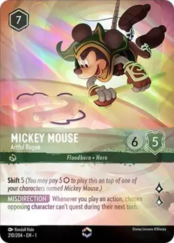 Lorcana Mickey Mouse - Artful Rogue (Alternate Art) NM Holofoil - Image 1
