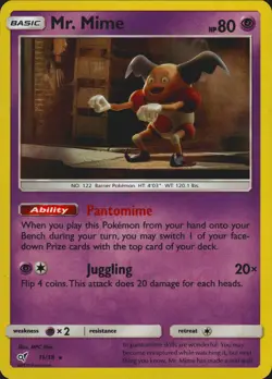 Mr. Mime 11/18 Holo Rare Detective Pikachu Pokemon Card NM/LP - Image 1