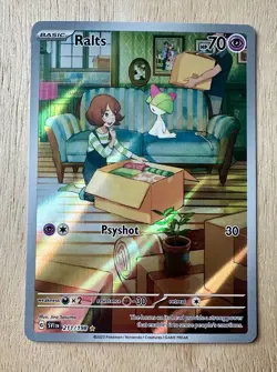 Pokemon TCG Ralts Scarlet & Violet Base Set Holo Illustration Card 211/198 - Image 1