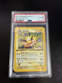1999 Pokemon TCG Jolteon Jungle Holo 1st Edition Rare Card 4/64 WOTC - Image 1