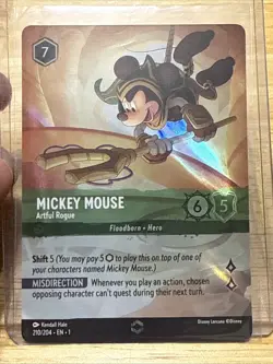 Disney Lorcana Mickey Mouse Artful Rogue Enchanted 210/204 EN1 - Image 1