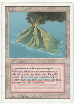 Revised Edition MTG Volcanic Island Magic Dual Land MP - Image 1