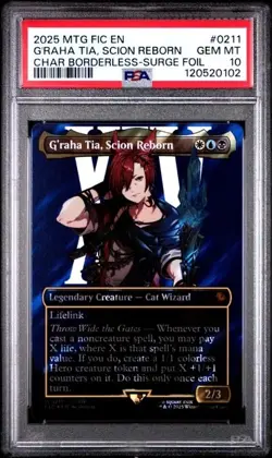 PSA 10 Gem Mint - G'raha Tia, Scion Reborn Borderless - Surge Foil - FCA MTG - Image 1