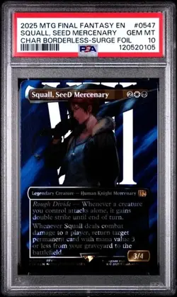 2025 MTG FIN EN - Squall, SeeD Mercenary #0547 - BorderLess Surge Foil - PSA 10 - Image 1