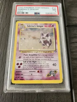 2000 Pokemon Gym Heroes #14 Sabrina's Gengar Holo PSA 7 NM 14/132 - Image 1
