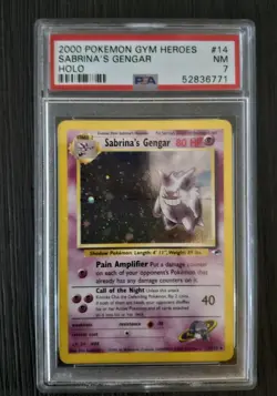 2000 Pokemon Gym Heroes #14 Sabrina's Gengar Holo PSA 7 NM 14/132 - Image 2
