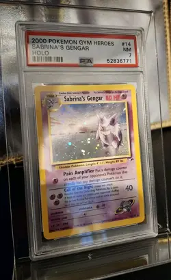 2000 Pokemon Gym Heroes #14 Sabrina's Gengar Holo PSA 7 NM 14/132 - Image 3