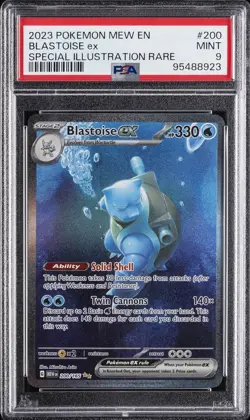 2023 POKEMON MEW EN-151 SPECIAL ILLUSTRATION RARE #200 BLASTOISE EX PSA 9 - Image 1