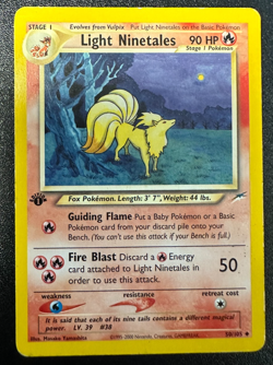Pokemon Light Ninetales 50/105 1st Edition Neo Destiny Rare WOTC Vintage 2002 - Image 1