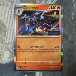 Phantasmal Flames Prerelease Ceruledge Stamped Promo Pokemon TCG 2025 - Image 1