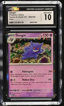 GENGAR 151 Holo Rare #094 CGC 10 Pokemon [Nostalgium] - Image 1