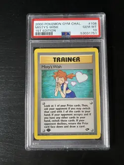 2000 Pokemon Misty's Wish - 108/132 - Pokemon Gym Challenge 1st Edition PSA 10 - Image 1
