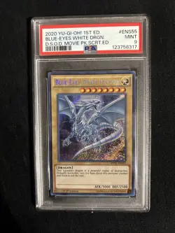 Blue-Eyes White Dragon Yugioh 2020 MVP1-ENS55 Secret Rare 1st Edition PSA 9 - Image 1