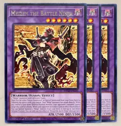 3x Meizen the Battle Ninja 1st Edition Rare MP23-EN185 Yu-Gi-Oh! - Image 1