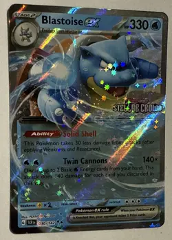Pokemon TCG Blastoise EX Stellar Crown Holo Double Rare Card 030/142 NM/MT - Image 2