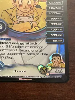 Yamcha The Single Holo Foil Rare 92 DBZ TCG Card LV2 DRAGON BALL Z Score CCG - Image 3