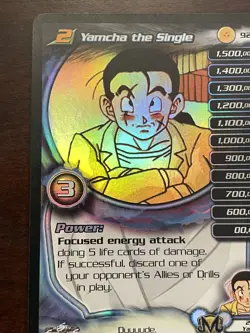 Yamcha The Single Holo Foil Rare 92 DBZ TCG Card LV2 DRAGON BALL Z Score CCG - Image 5