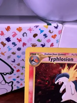 Pokemon TCG Neo Genesis Typhlosion Holo Rare Card 18/111 Vintage Swirl LP - Image 4