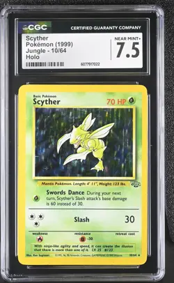 CGC 7.5 Scyther 1999 Jungle 10/64 Holo Pokemon Card - Image 1