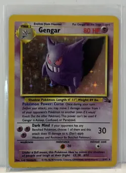 Pokemon TCG Gengar Vintage FOSSIL HOLO card holo rare 5/62 lp - Image 1