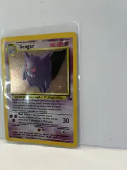 Pokemon TCG Gengar Vintage FOSSIL HOLO card holo rare 5/62 lp - Image 2