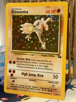 Pokemon TCG Hitmonlee Fossil Holo Card 7/62 Unlimited Rare, NM/MINT - Image 3