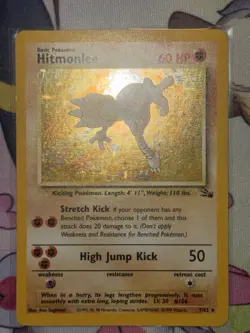 Pokemon TCG Hitmonlee Fossil Holo Card 7/62 Unlimited Rare, NM/MINT - Image 4