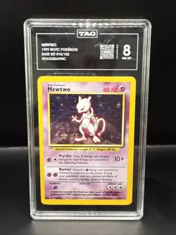 Pokemon TCG Mewtwo Holo Rare Card 10/102 Base Set WOTC TAG 8 NM-MT - Image 2