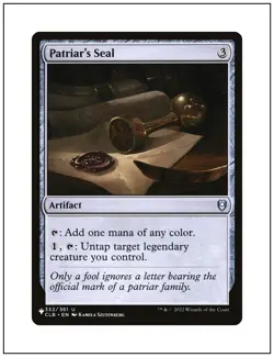 1x Patriar's Seal, The List, Magic the Gathering MTG NM - Image 1