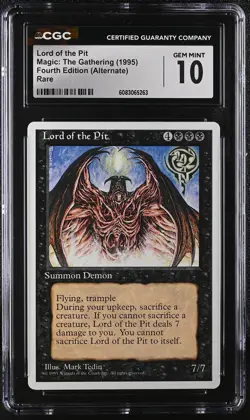 LORD OF THE PIT 4th Edition Alternate Rare CGC 10 MTG [Nostalgium] - Image 1