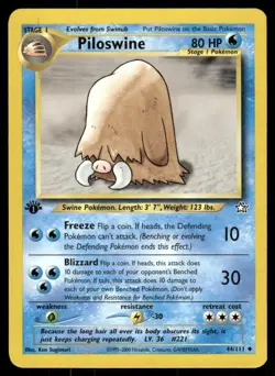 Pokemon Tcg Neo Genesis WOTC NM Regular Piloswine [1st Edition] #44 - Image 1