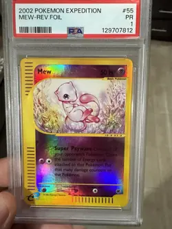 Pokemon EX Expedition Mew 55/165 Reverse Holo E-Reader PSA 1 - Image 1
