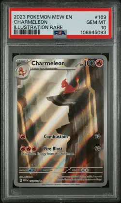 2023 Pokemon CHARMELEON 169/165 Scarlet & Violet 151 Illustration Rare PSA 10 - Image 1