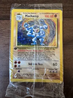 Pokemon TCG Machamp Base Set 8/102 Holo 1st Edition SEALED Holo Rare - Image 1