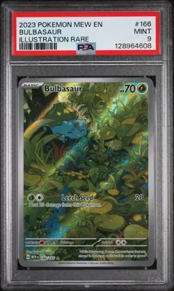 2023 POKEMON MEW EN-151 ILLUSTRATION RARE #166 BULBASAUR PSA 9 - Image 1