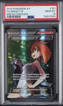 2015 POKEMON XY BREAKTHROUGH #161 FULL ART/BRIGETTE PSA 10 - Image 1