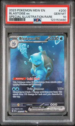 2023 POKEMON MEW EN-151 SPECIAL ILLUSTRATION RARE #200 BLASTOISE EX PSA 10 - Image 1