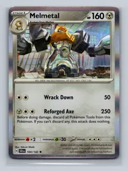 Pokemon TCG Melmetal 104/142 Cosmos Holo Journey Together Blister Exclusive - Image 1