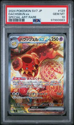 PSA 10 Pokemon Dachsbun ex #129 SAR Stellar Miracle sv7 2024 GEM MINT Japanese - Image 1