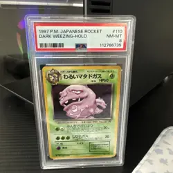 Japanese Pokemon TCG - Dark Weezing No. 110 Rocket Gang Holo Vintage - PSA 8 - Image 1
