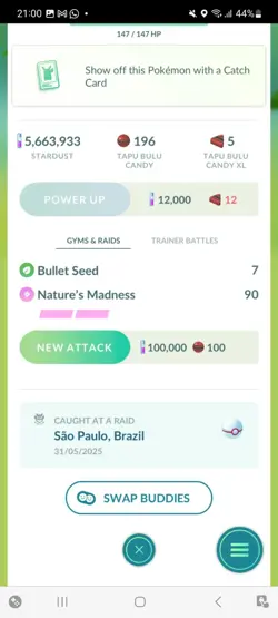 Pokemon Go Shiny Legendary Tapu Bulu ( High CP ) - Image 2