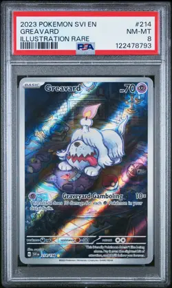 2023 POKEMON SVI EN-SCARLET & VIOLET ILLUSTRATION RARE #214 GREAVARD PSA 8 - Image 1